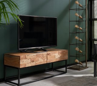 Meuble tv MILL 2 tiroirs en acacia massif
